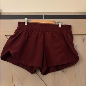 Lululemon Burgundy Athletic Shorts